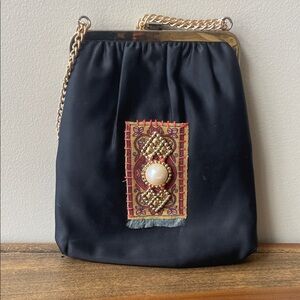 Vintage Black Embellished Women's Bag